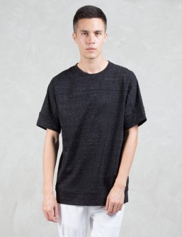 HELMUT LANG Tweed Ottoman Seamed S/S Sweatshirt