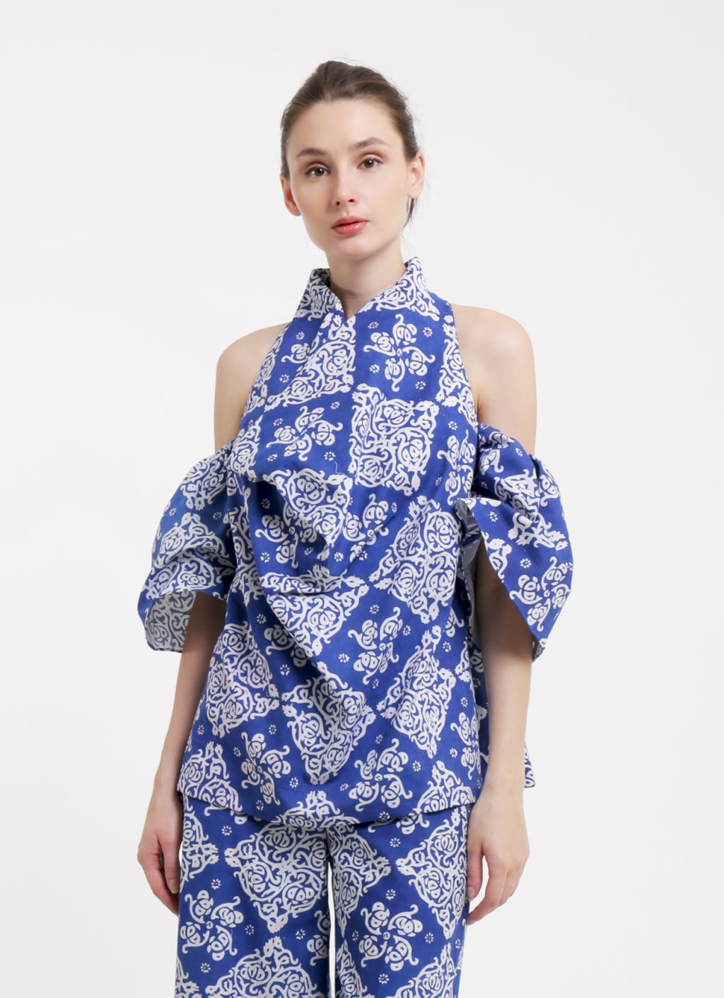 Oemah Etnik Navy Blue Premium Diamond Batik Top