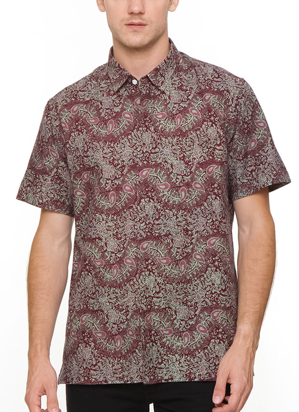 jual the cufflinks store maroon sleeve batik shirt jual the cufflinks store maroon sleeve batik shirt