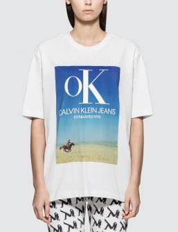 Calvin Klein Jeans Est. 1978 Ok Logo Landscape Print Short Sleeve T-shirt