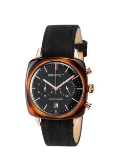 BRISTON Briston Clubmaster Vintage Acetate Chronograph Gold Black Dial and Rose Gold 40mm