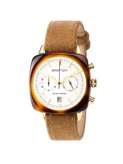 BRISTON Briston Clubmaster Vintage Acetate Chronograph Gold White Dial And Yellow Gold 40mm