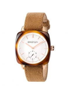 BRISTON Briston Clubmaster Vintage Acetate Small Second Gold White Dial And Rose Gold 40mm