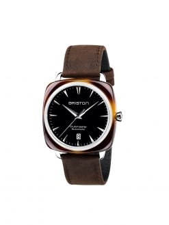 BRISTON Briston Clubmaster Iconic Acetate Automatic HMS Date Tortoise Shell Black Dial 40mm